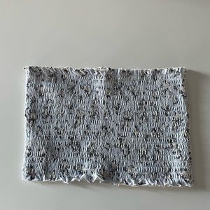 Womens (S) blue floral ruched tube top